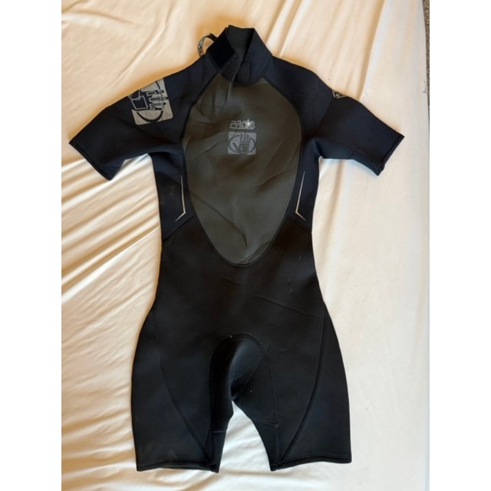Body Glove Mens Pro 3 Short Sleeve Spring Suit Wetsuit Black Gray Size S 9167